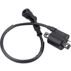 DKIIGAME ignition coil front view showing mounting points and compact design benefit