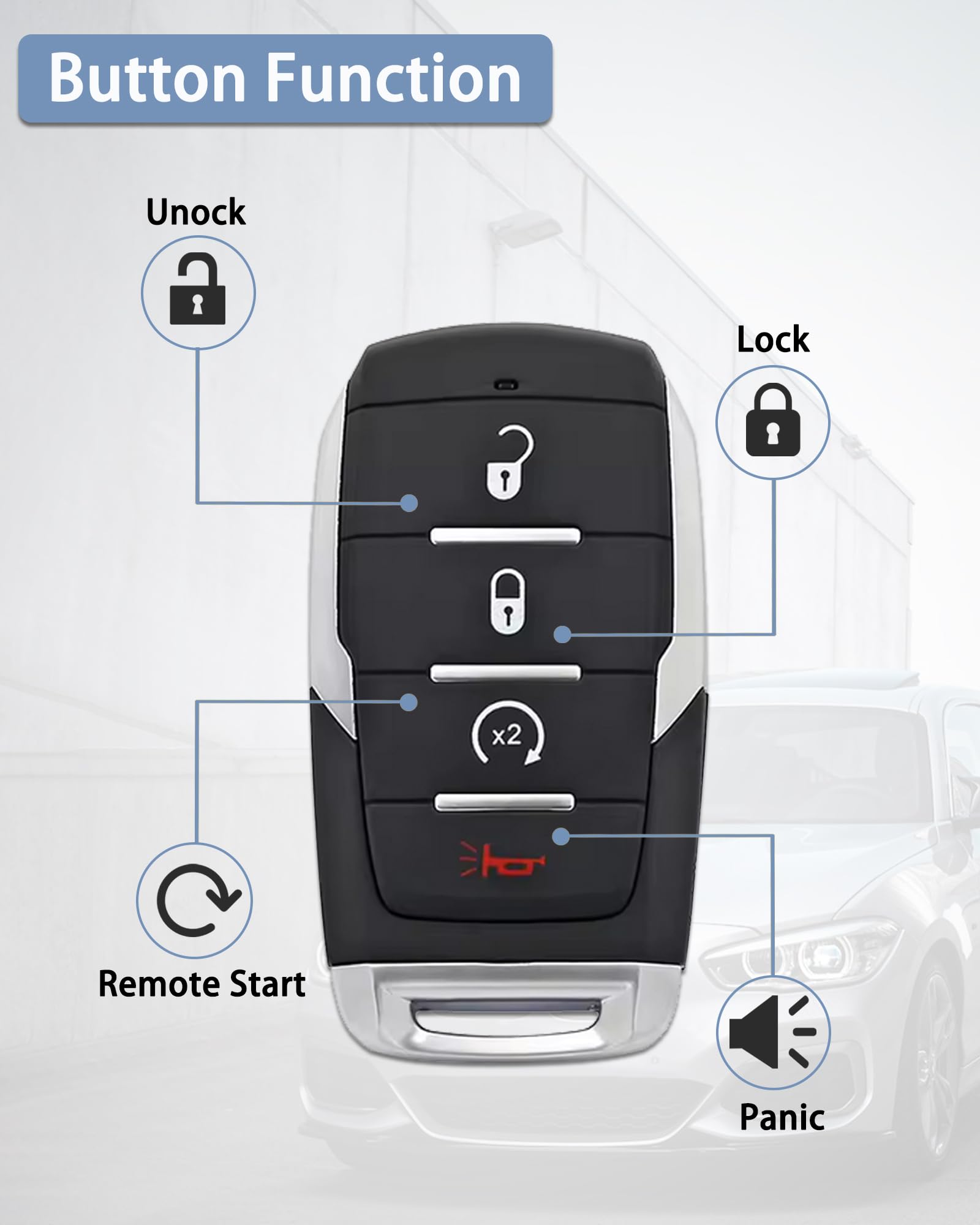 DLGHPO back view key fob shell showing durable finish and secure seam