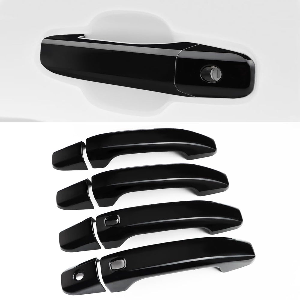 DLOVEG front view of glossy black handle covers showing smooth finish and fit
