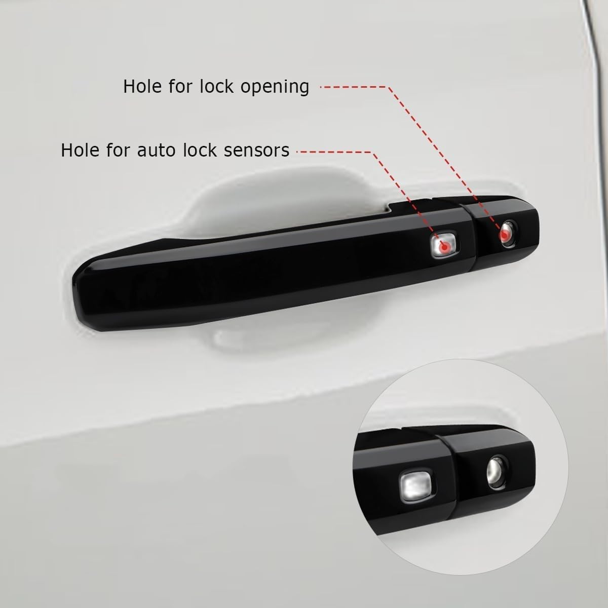 DLOVEG driver-side handle installed showing clean appearance and protection