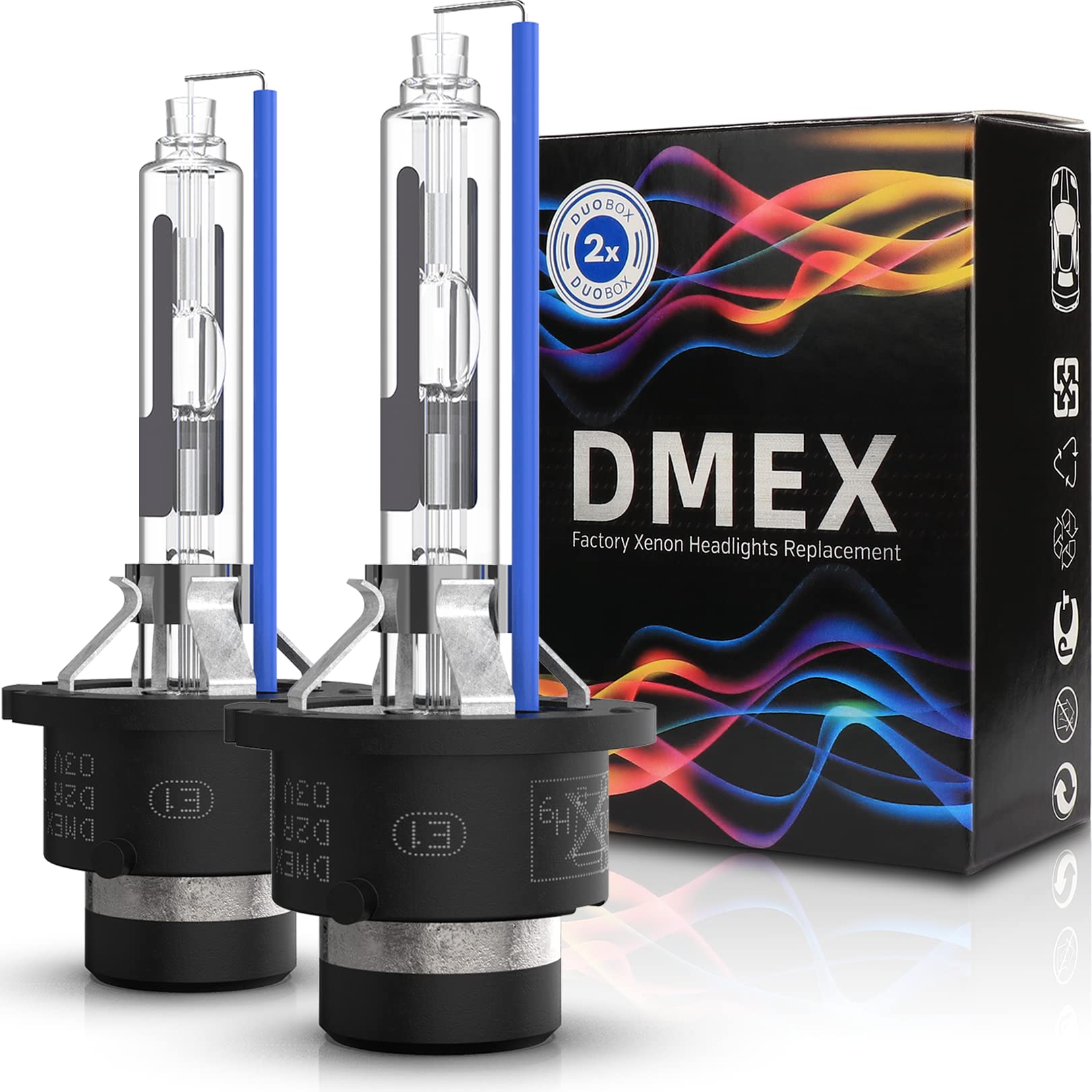 DMEX D2R front packaging showing two bulbs and benefits
