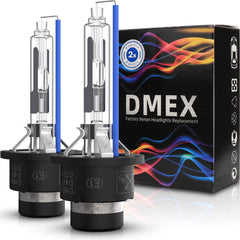 DMEX D4R front view of packed bulbs showing two-piece replacement and clear labeling for quick swap