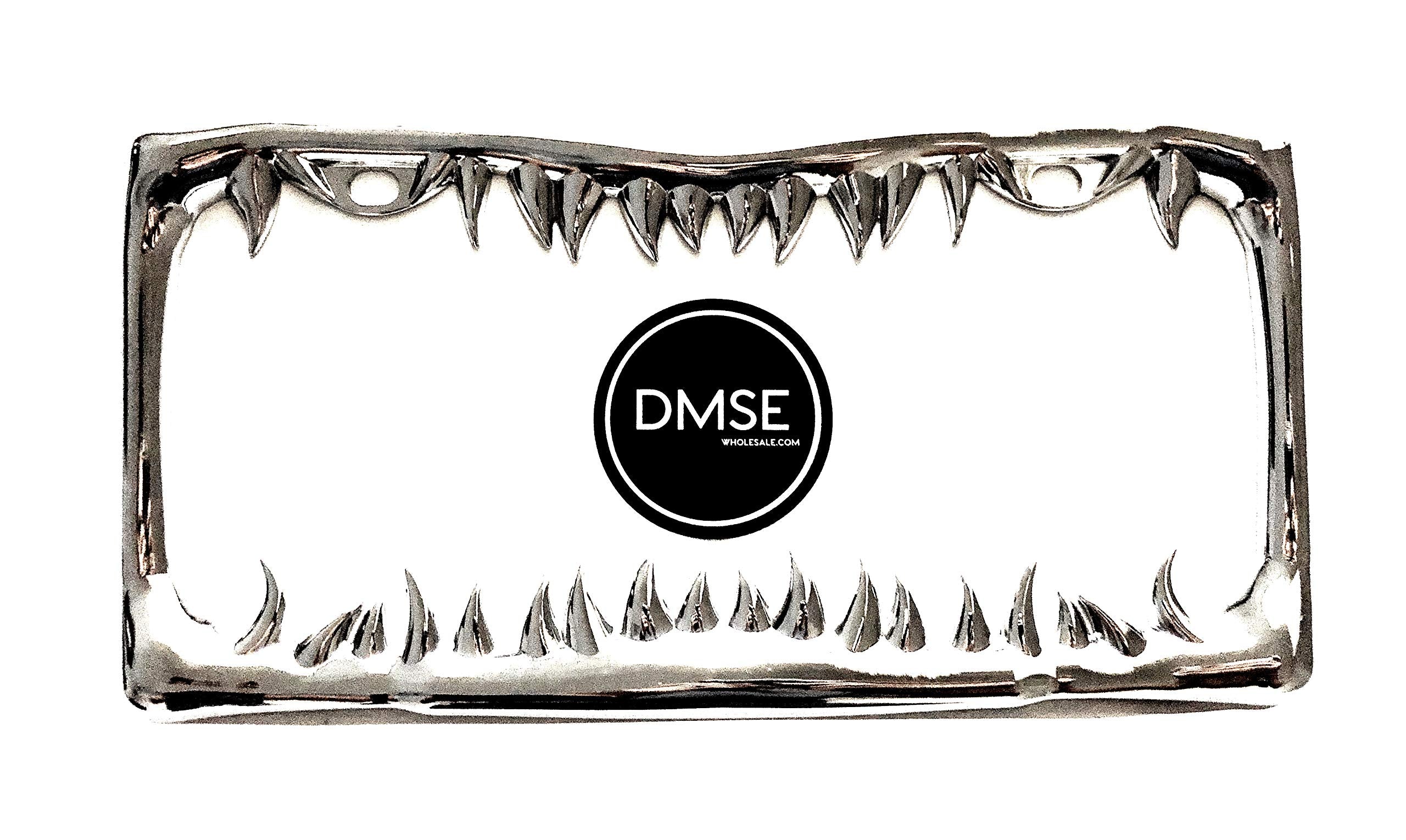 DMSE shark teeth frame front view showing chrome teeth and bold curb appeal