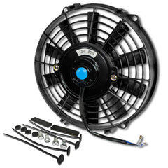 DNA MOTORING front view of 9-inch slim fan showing compact profile and cooling benefit