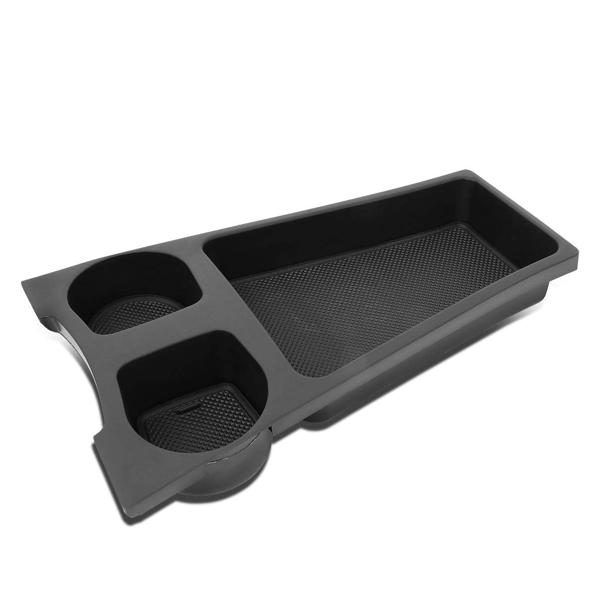 DNA MOTORING front view of center console organizer showing cup holders and compartments, improved organization