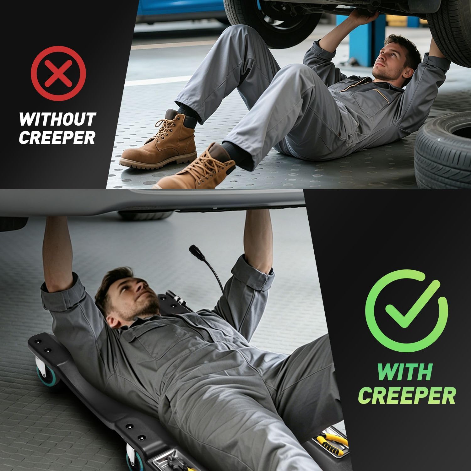 DNA Motoring creeper in garage lifestyle improving workflow and convenience