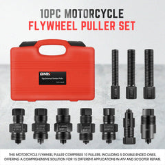 DNA MOTORING double-ended puller detail illustrating dual-size versatility and reduced tool count