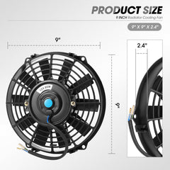 DNA MOTORING close-up of fan blades and mounting tabs for easy zip-tie installation benefit