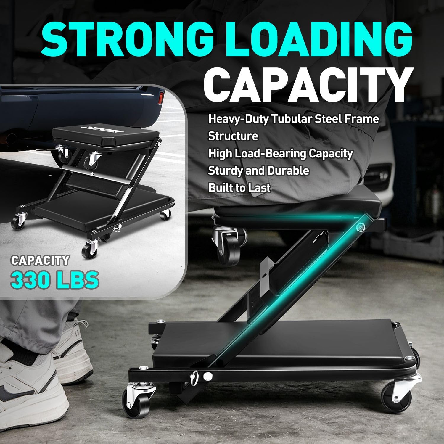 DNA MOTORING welded tubular-steel frame detail for durable strength