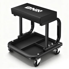 DNA MOTORING front view of roller seat showing sturdy frame and seat, improves shop efficiency