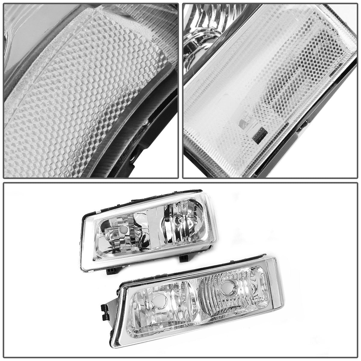 DNA MOTORING headlight installed on Silverado demonstrating direct-fit replacement and enhanced appearance