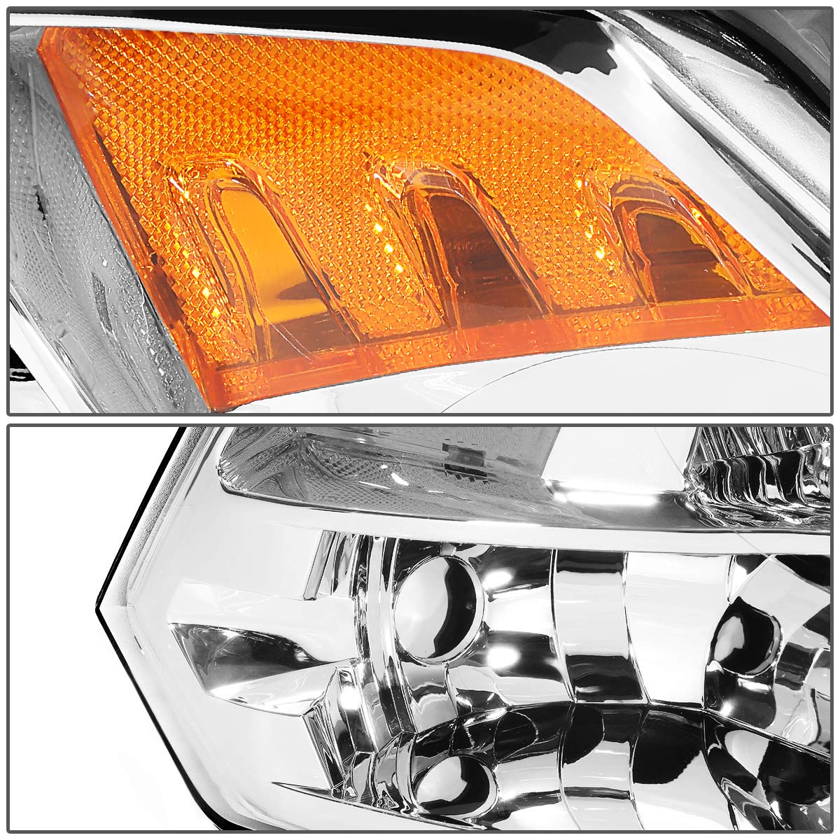 DNA MOTORING headlight mounted on truck illustrating bolt-on fit and restored front appearance