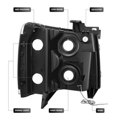 DNA MOTORING side view showing ABS housing and mounting points for easy fit