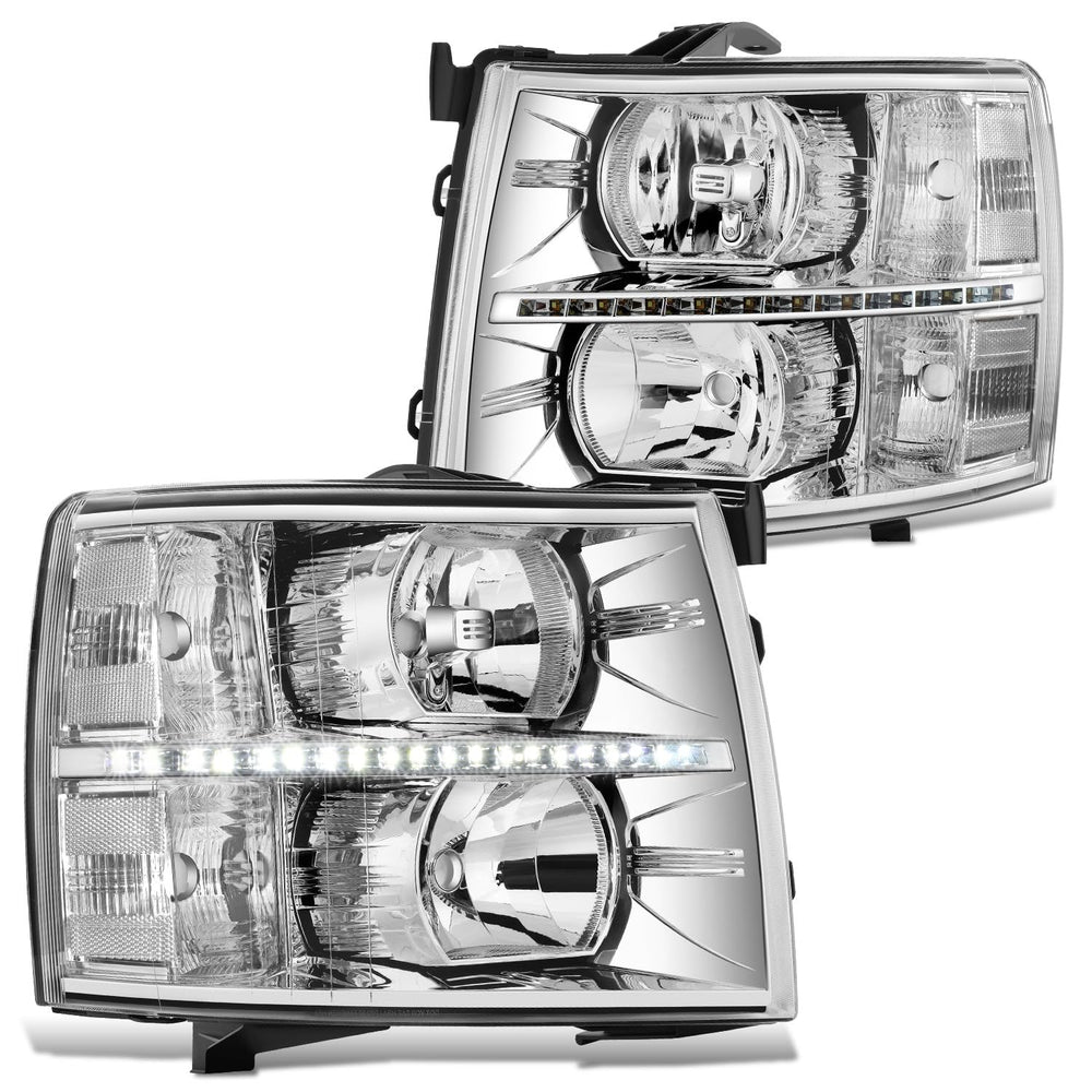 DNA MOTORING front view of chrome clear headlights showing refreshed styling