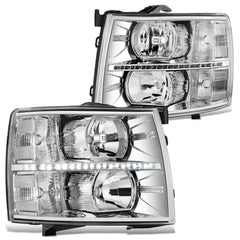 DNA MOTORING front view of chrome clear headlights showing refreshed styling