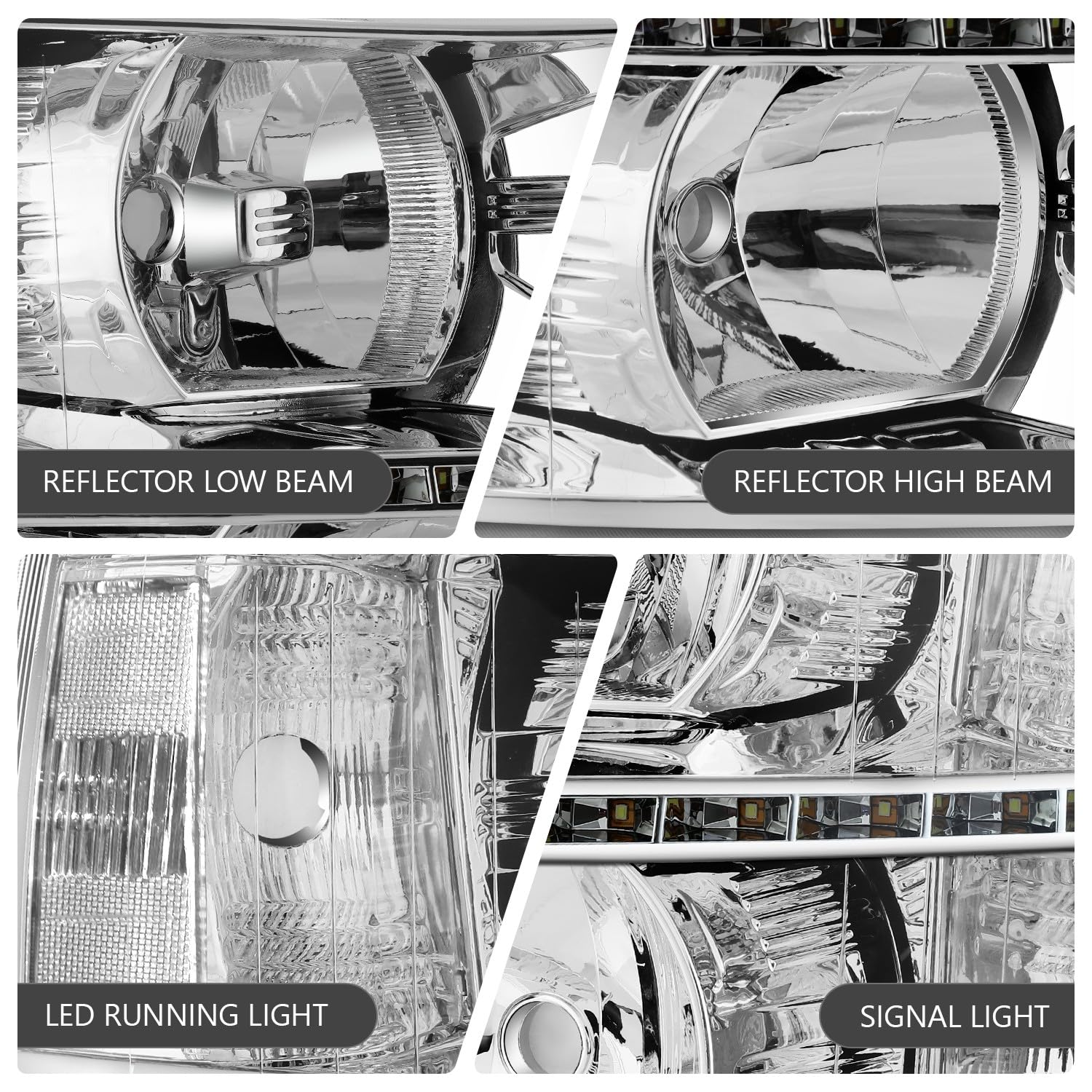 DNA MOTORING headlights installed on Silverado showing improved road presence