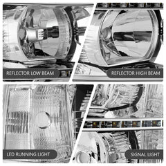 DNA MOTORING headlights installed on Silverado showing improved road presence