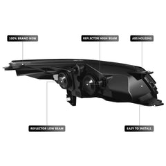 DNA MOTORING housing backside with connector demonstrating plug-and-play fitment