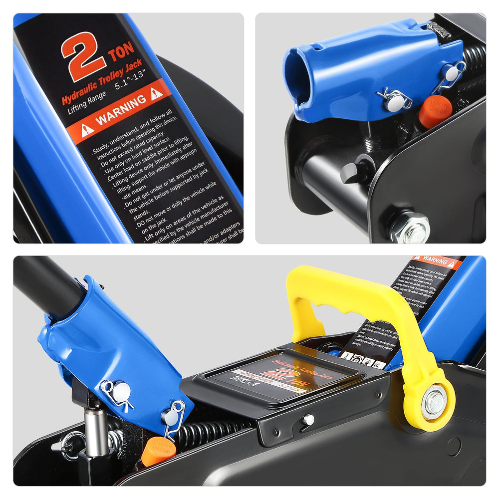 DNA MOTORING trolley jack under car in garage illustrating practical use