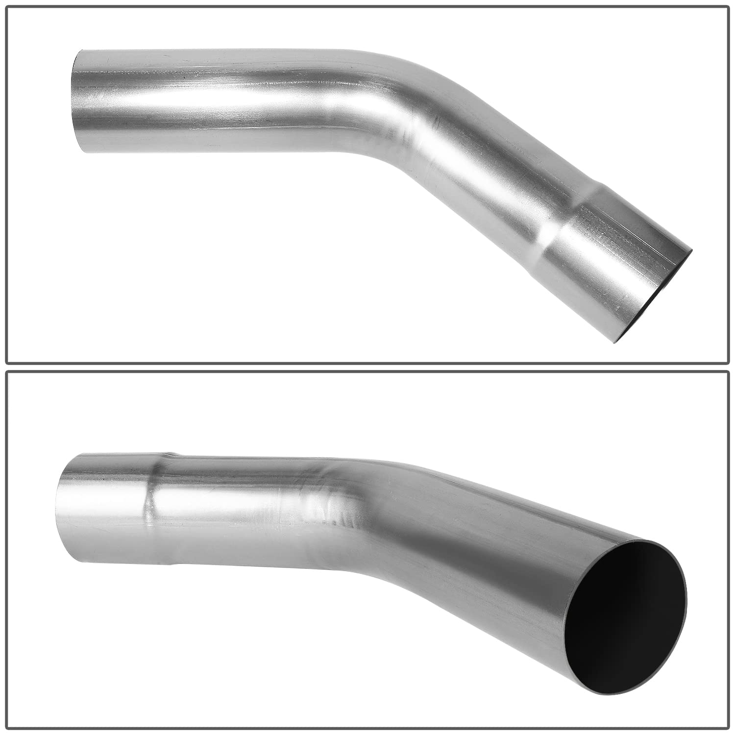 DNA MOTORING exhaust tube on workbench ready for fabrication to speed installation
