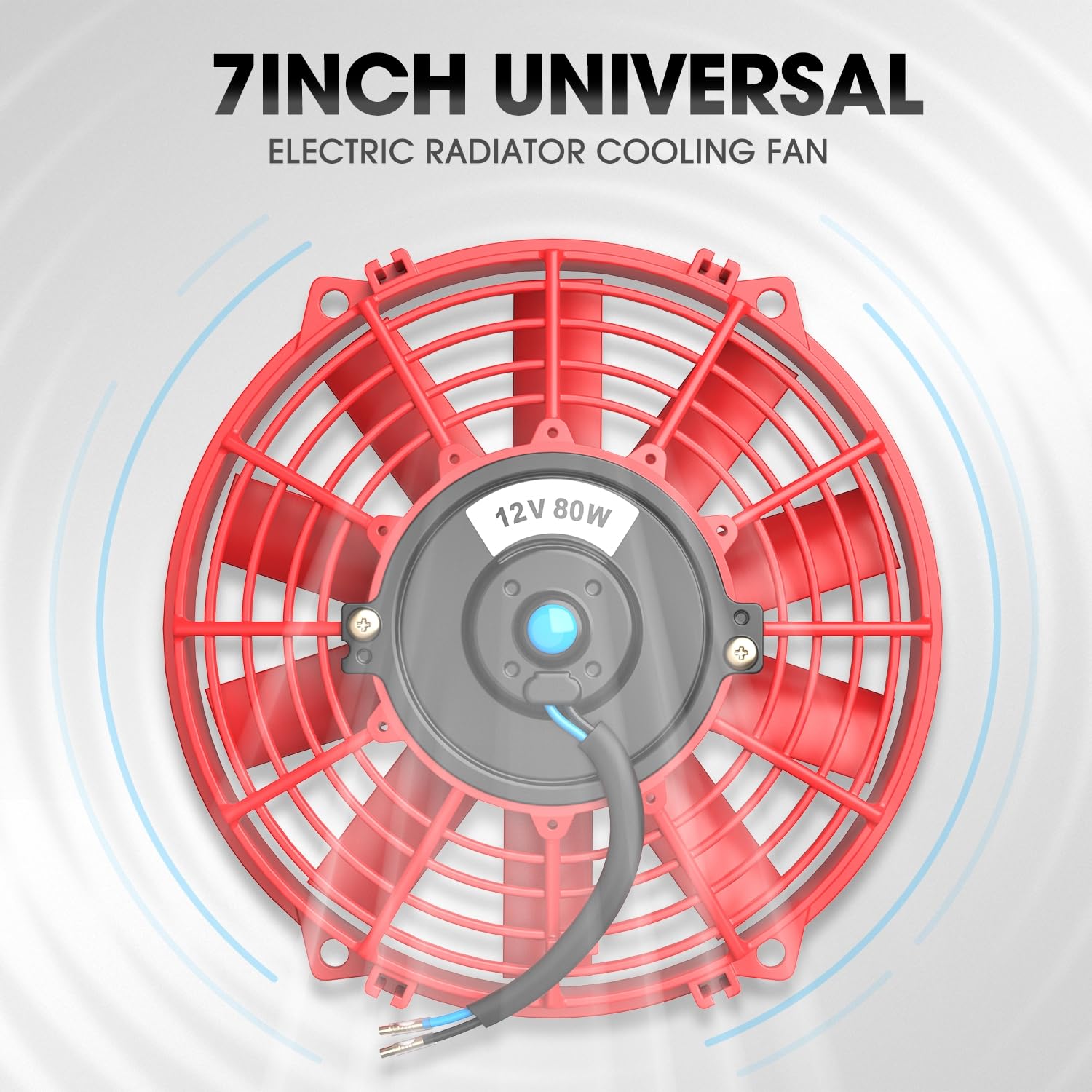 DNA MOTORING fan installed on radiator demonstrating improved cooling benefit