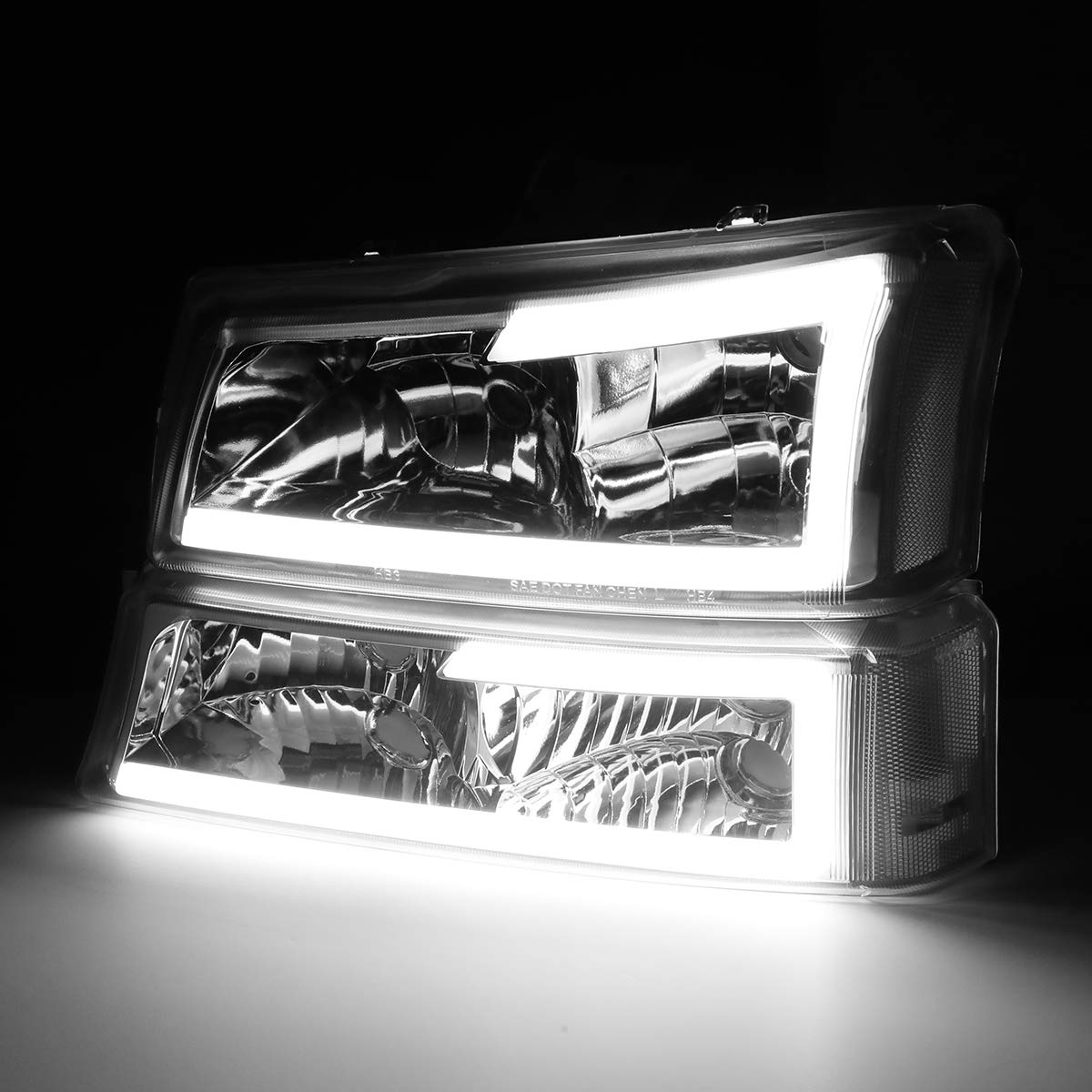 DNA MOTORING LED DRL bar detail showing bright daytime visibility enhancement