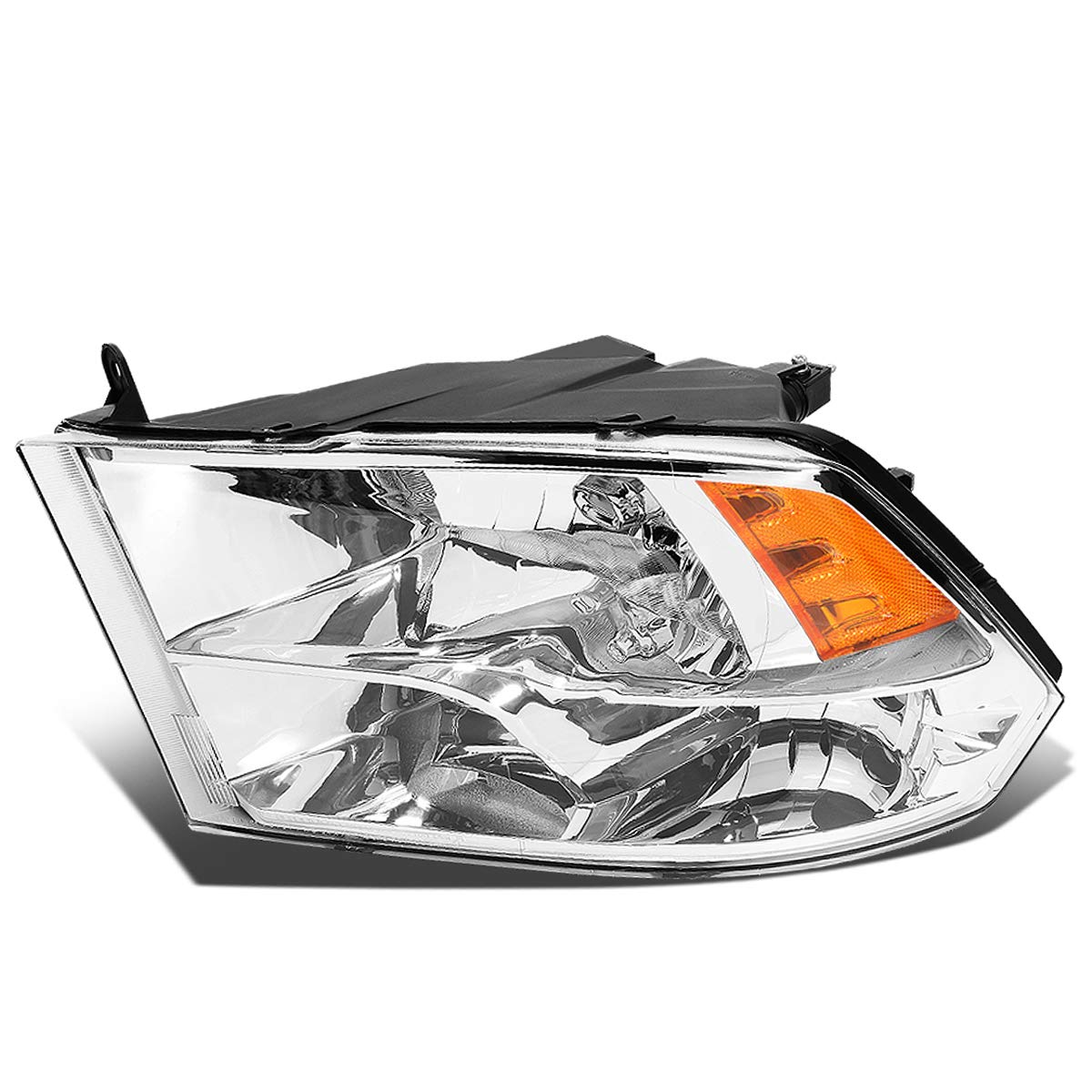 DNA MOTORING left headlight front view showing chrome finish and clear optics for improved style