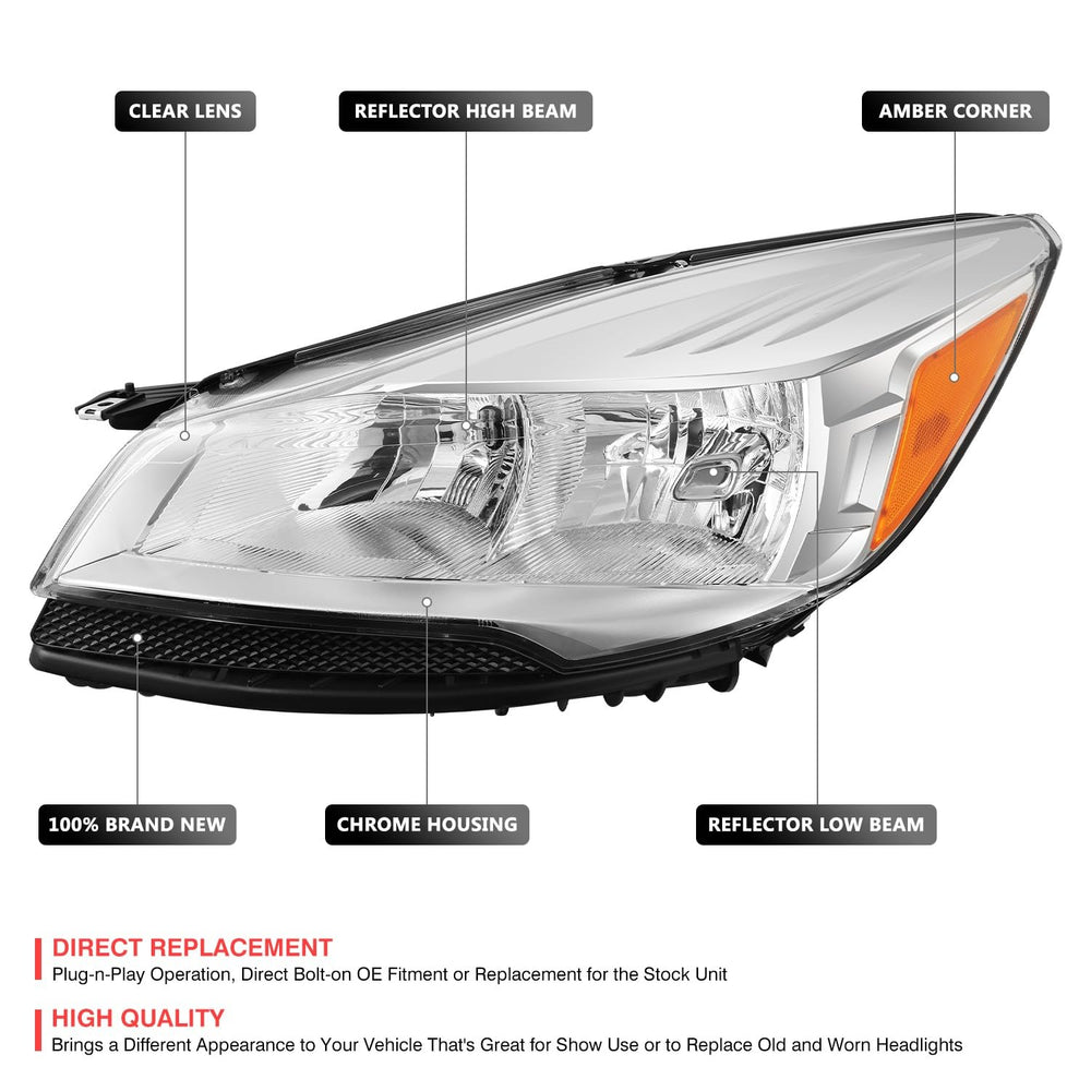DNA MOTORING lens close-up showing clear polycarbonate lens for improved durability