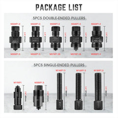 DNA MOTORING neatly arranged pullers display all sizes, helping choose correct thread fit