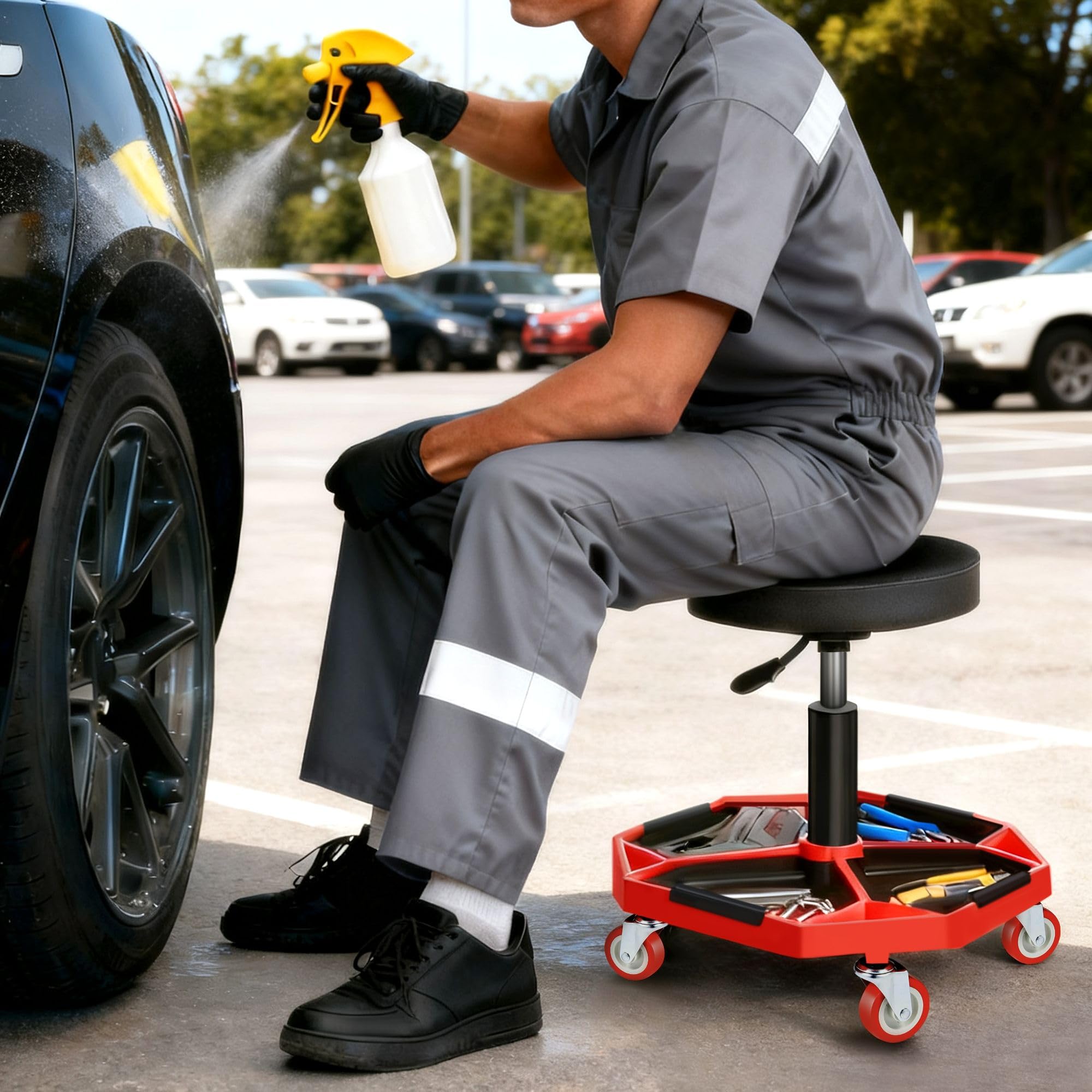DNA MOToring foam-padded seat close-up for improved comfort