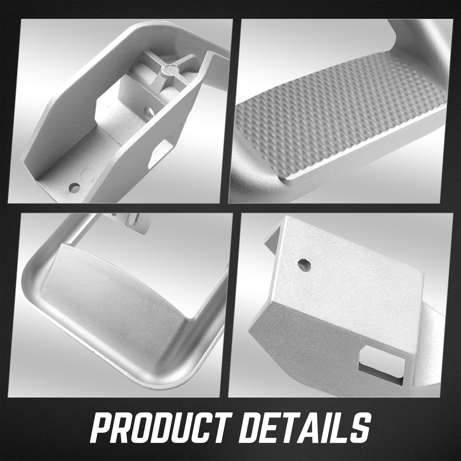 DNA MOTORING side step next to ruler illustrating compact dimensions and fitment clarity