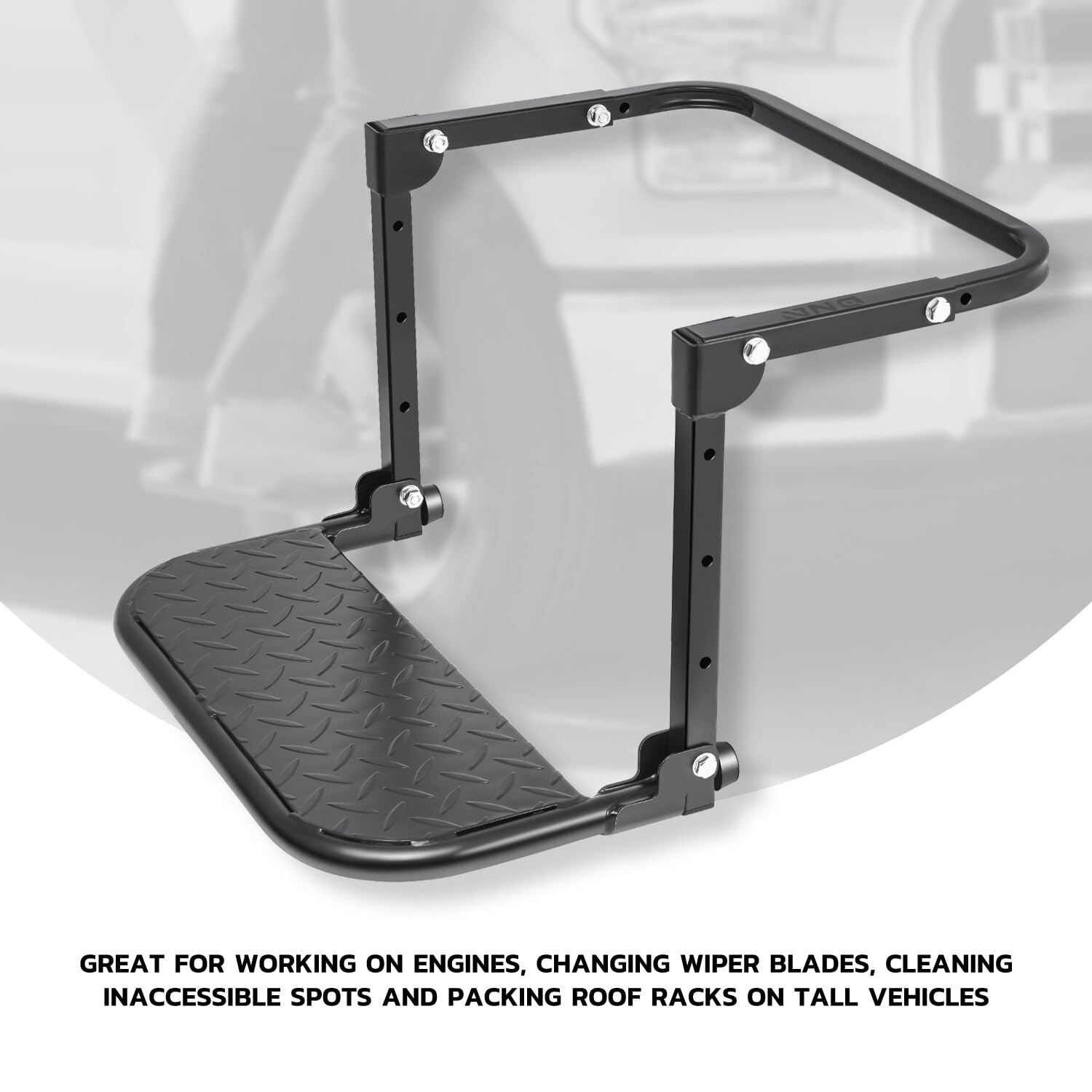 DNA Motoring step beside a hand showing scale and easy handling convenience