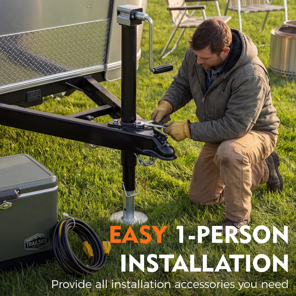 Dnigh mounted on an A-frame trailer showing reliable hitching and stability benefit