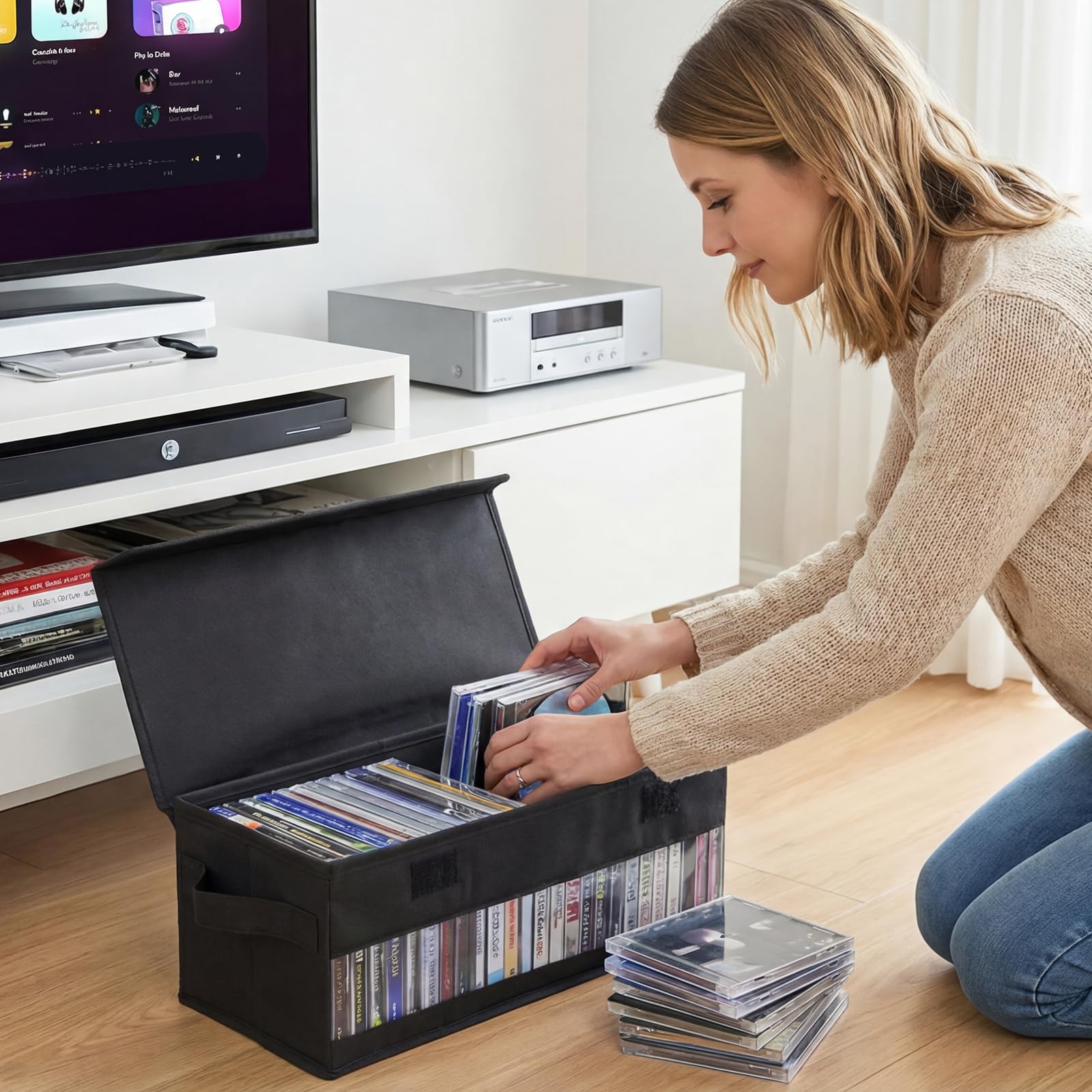Dntorx four stacked boxes on shelf demonstrating stable vertical storage