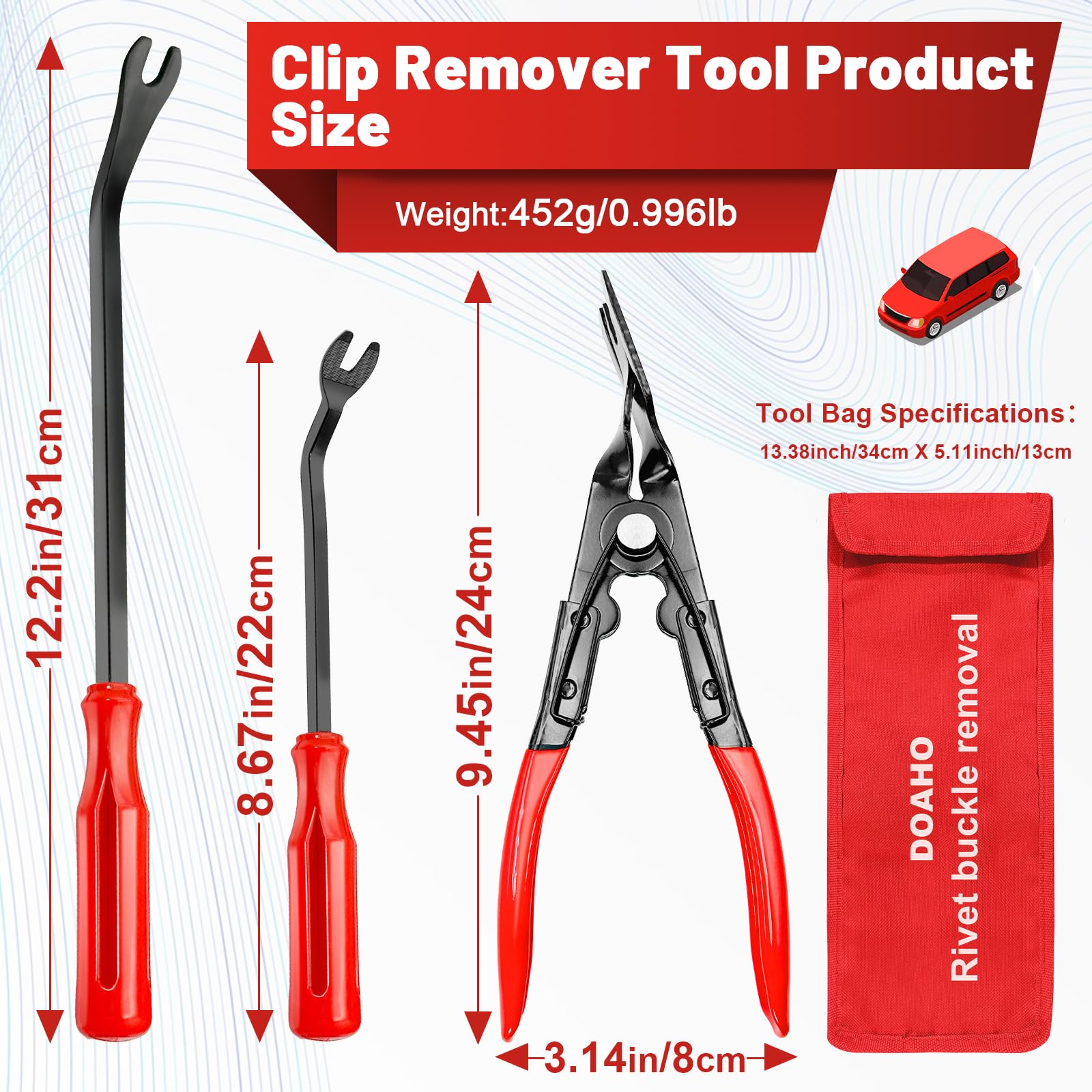 Doaho nylon pry tools close-up protecting trim surfaces during removal