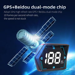 Docbraces close-up screen showing crisp digits and overspeed alert