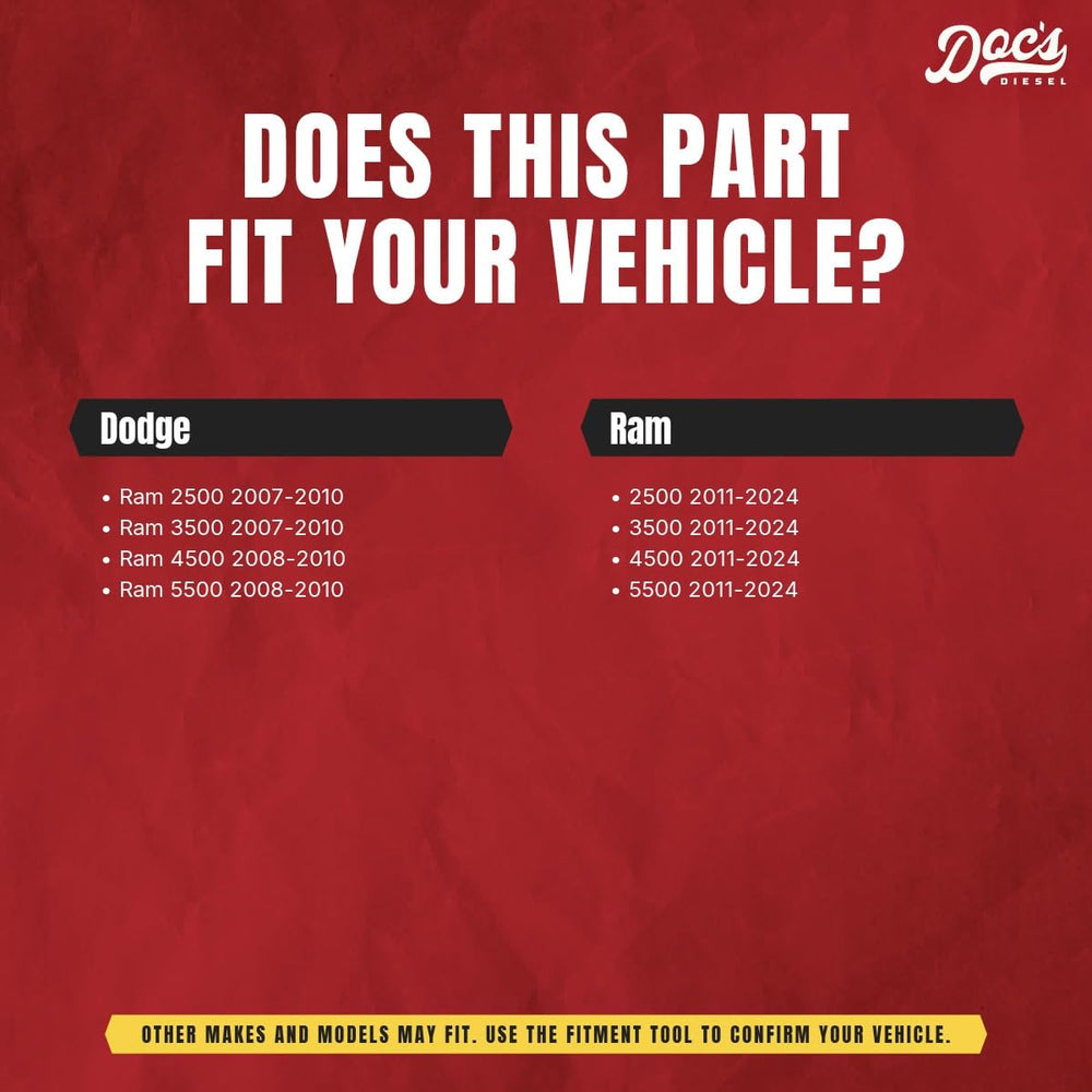 Doc's Diesel top label view confirming model fit and easy identification benefit
