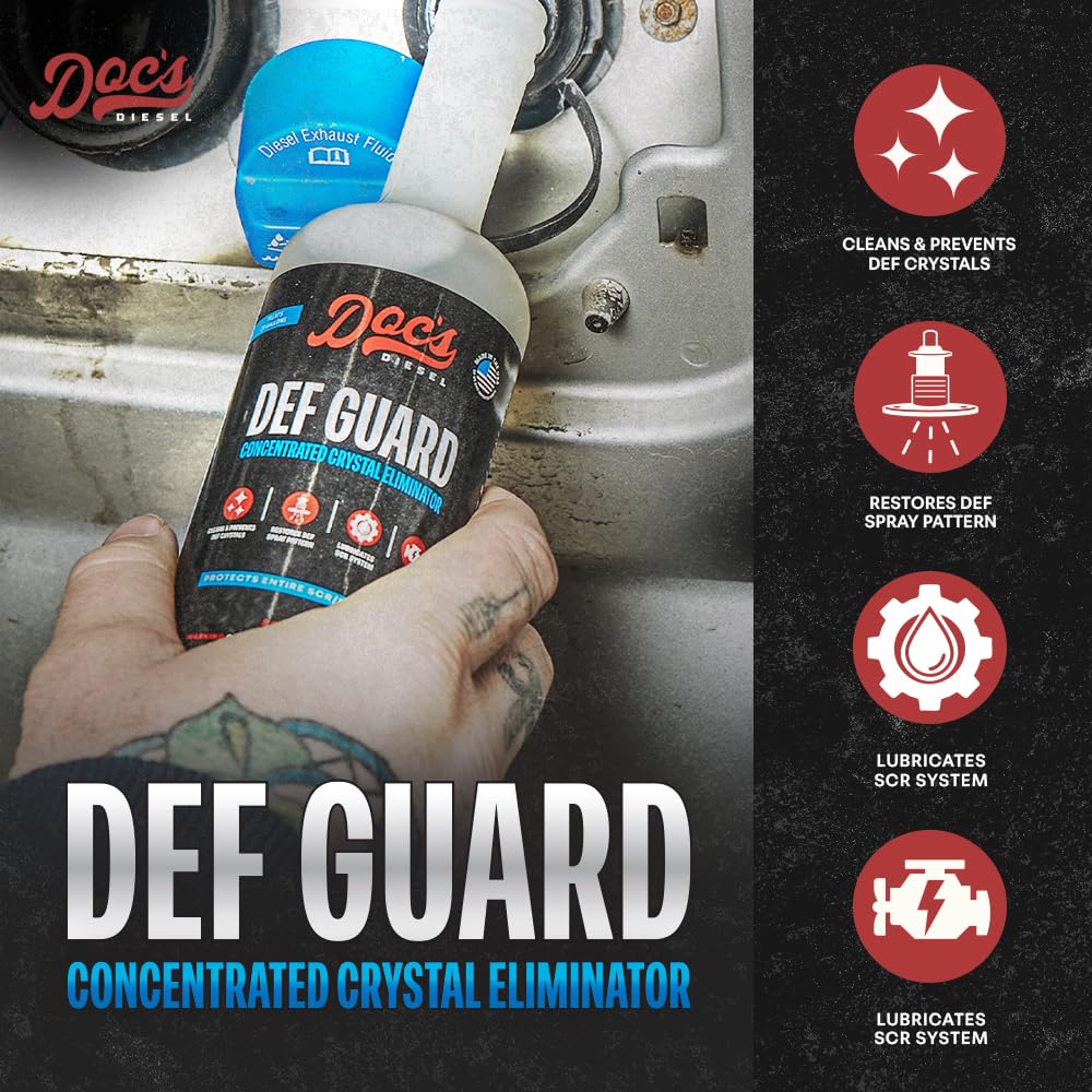 Doc's Diesel being poured into a DEF tank to condition fluid