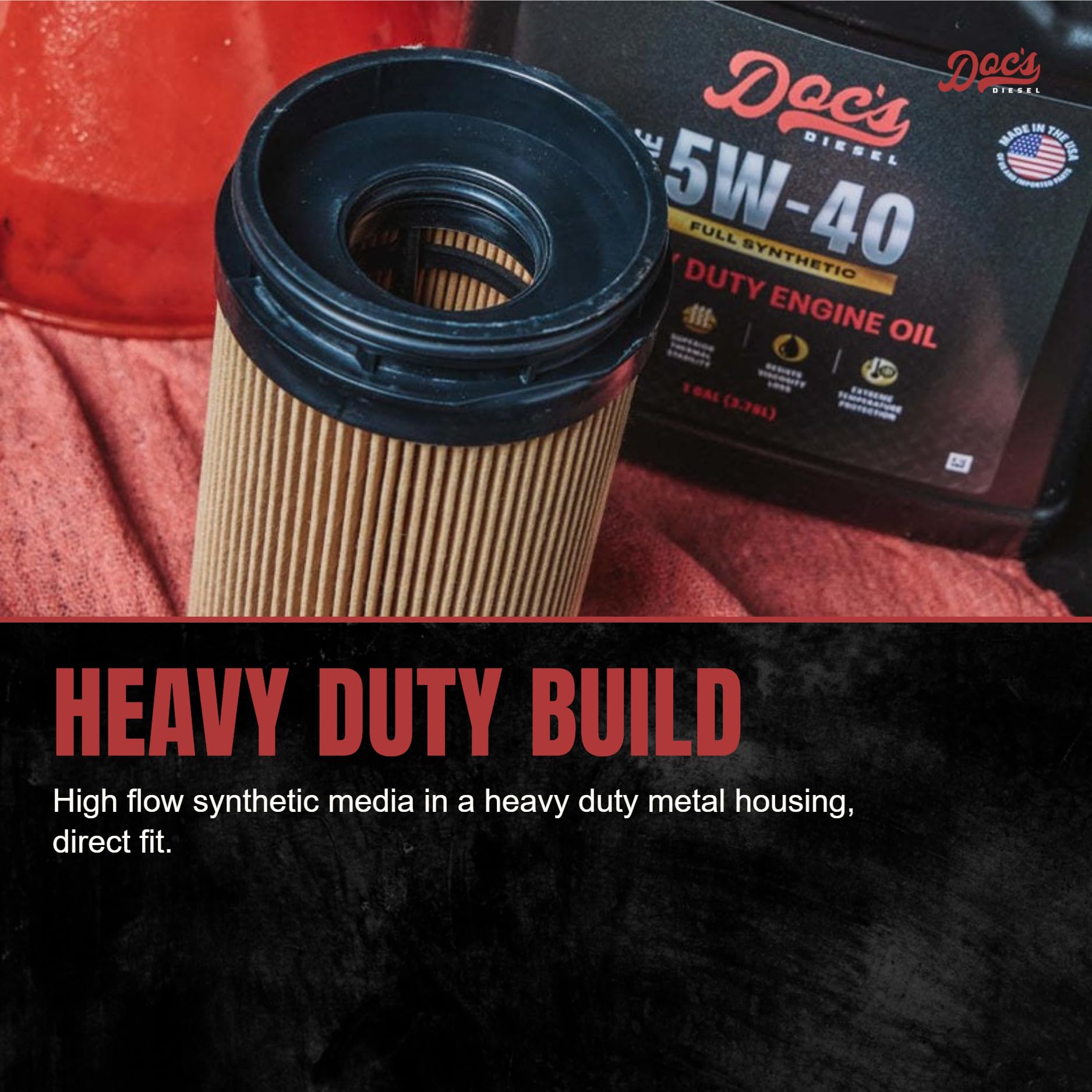 Doc's Diesel on a RAM truck at a worksite highlighting durability for towing and hauling