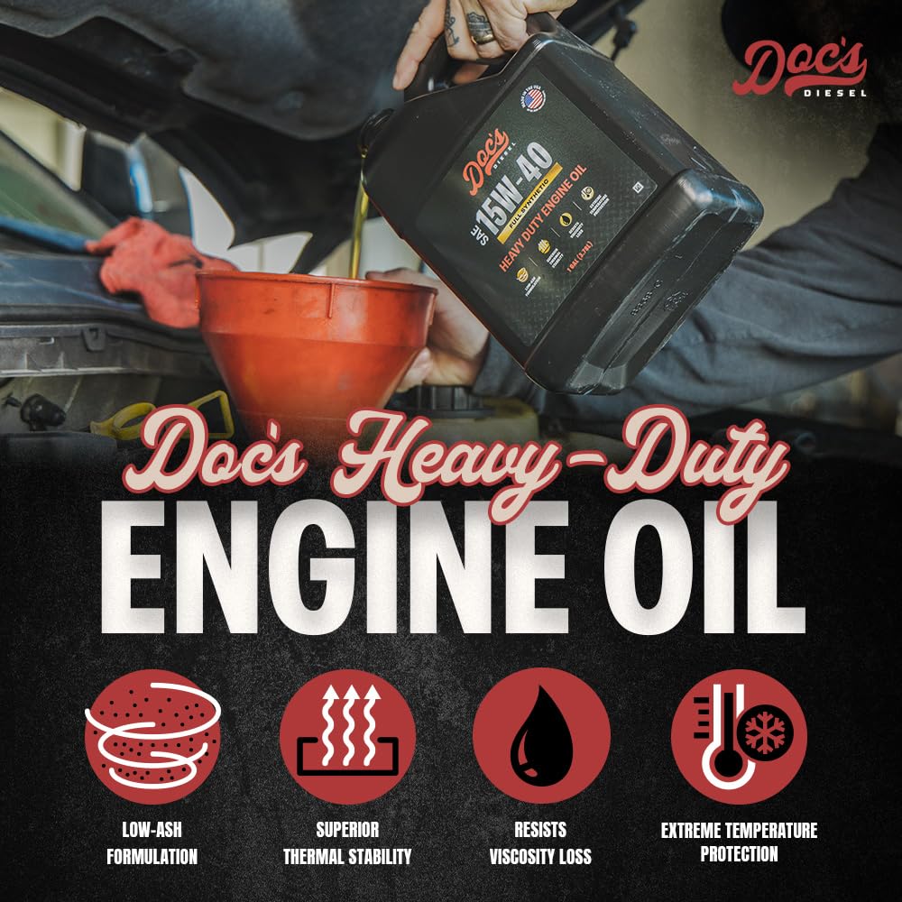 Doc's Diesel close-up of oil texture illustrating thick film strength that helps protect under load