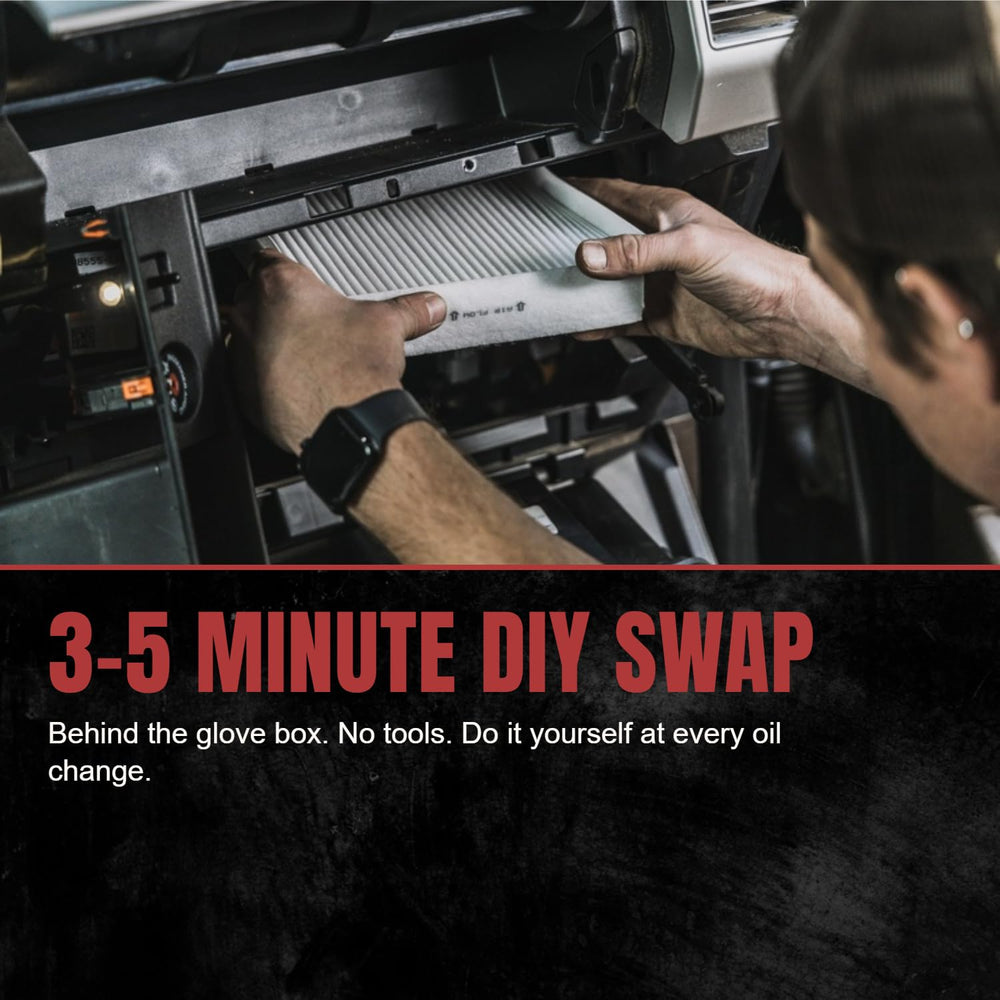 Doc's Diesel installed under dash showing proper fit and improved cabin air benefit