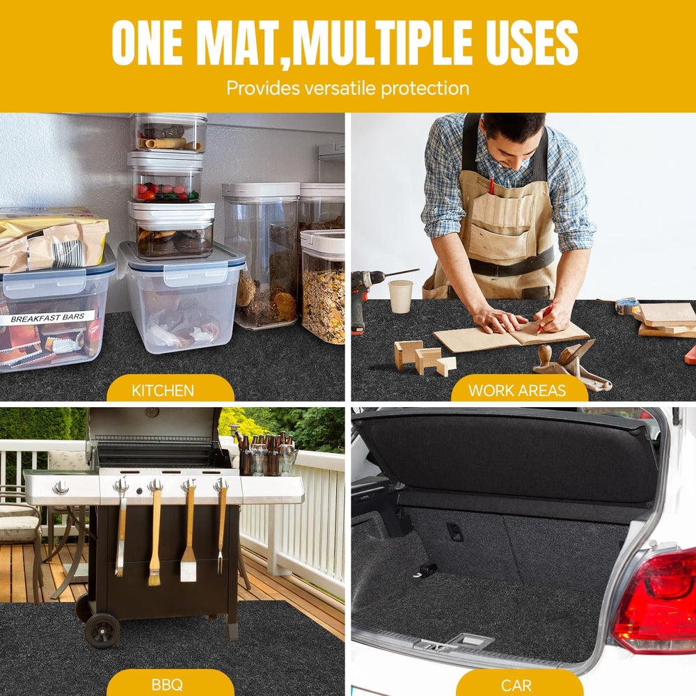 DOLZO mat under garbage cans and appliances keeping floor clean
