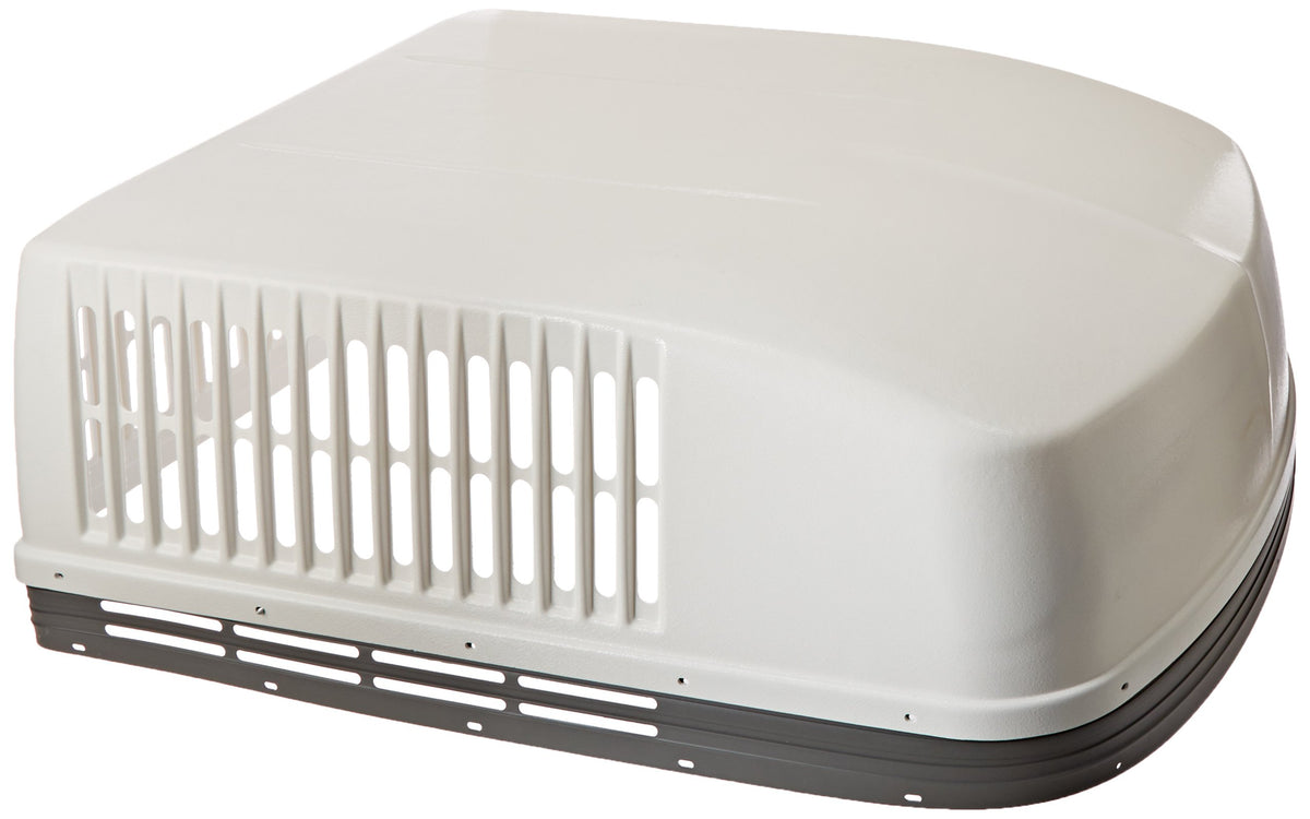 Dometic upper shroud front view in polar white showing clean replacement and improved appearance