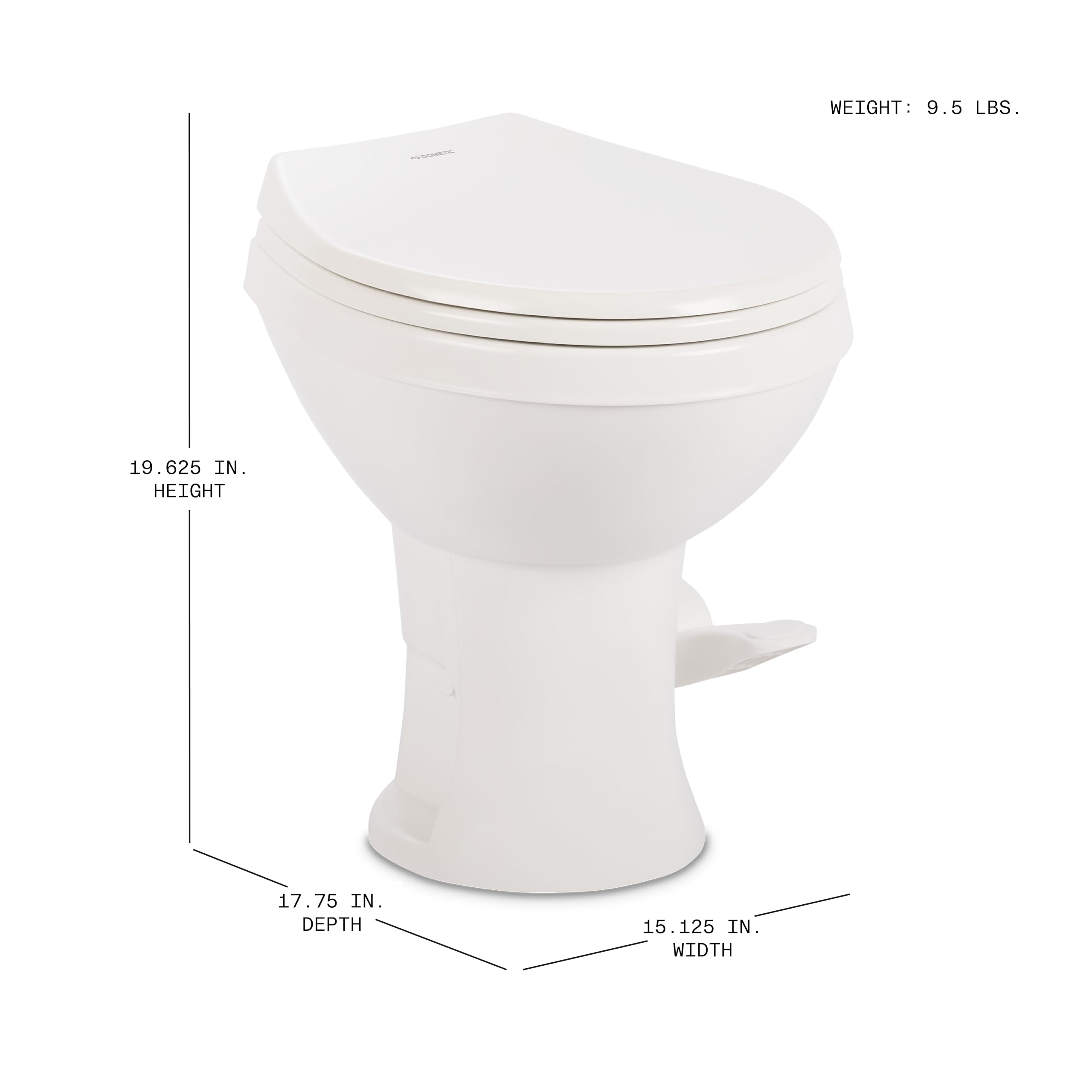 Dometic Model 400 bowl interior focusing on spray jet for efficient, full-coverage rinsing