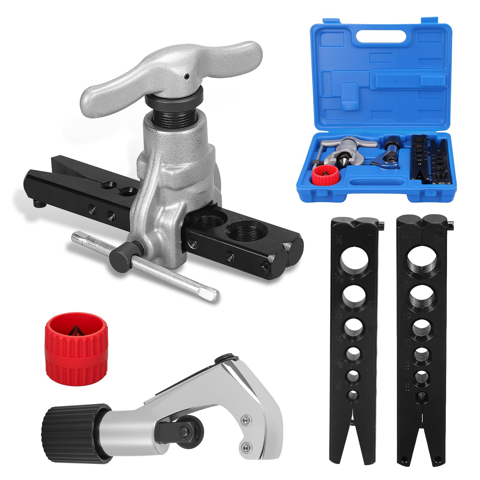 DOMINOX flaring kit front packed showing included tools and case, professional-ready
