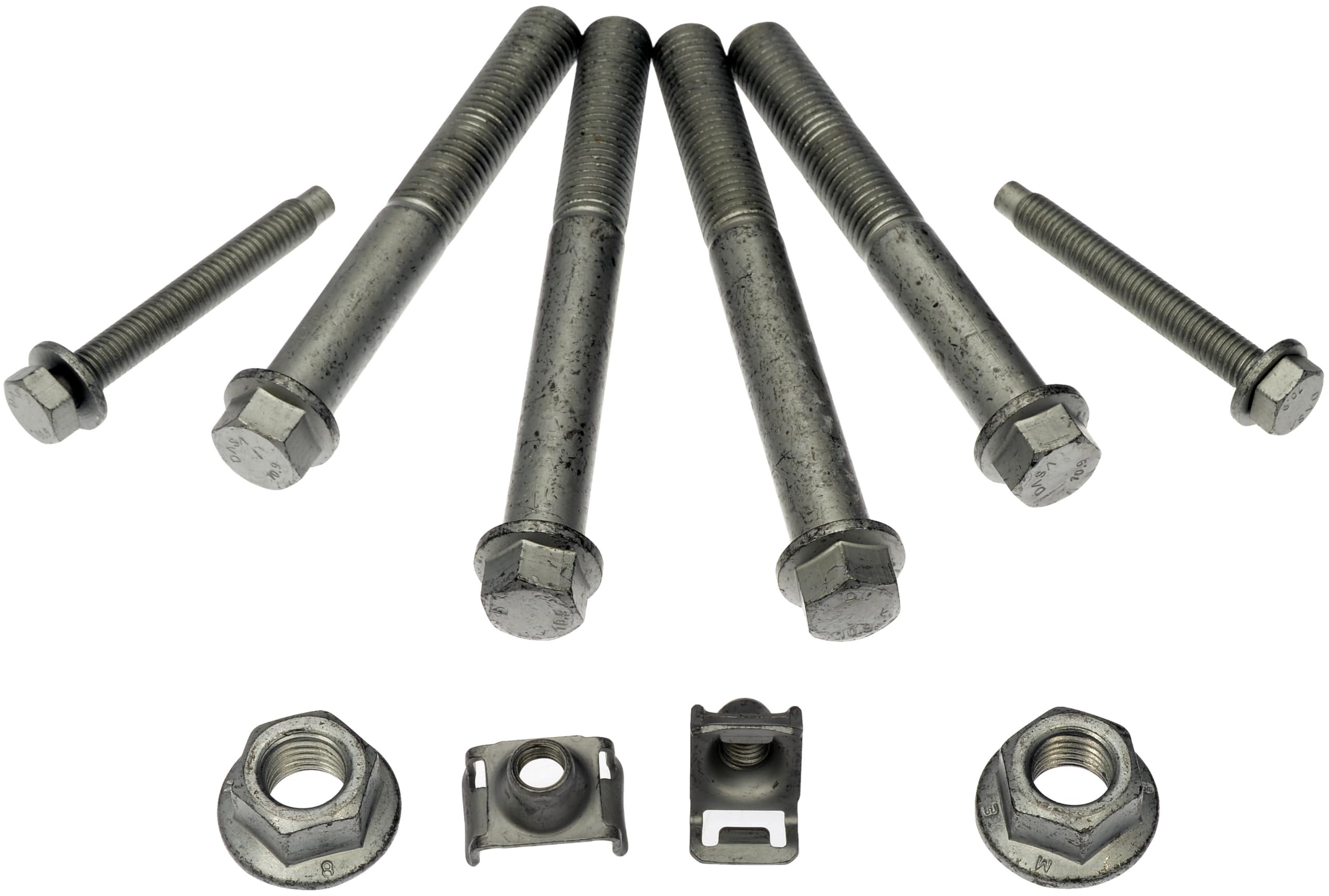 Dorman 13859 bolt kit packaging showing full hardware set and ready-to-install benefit