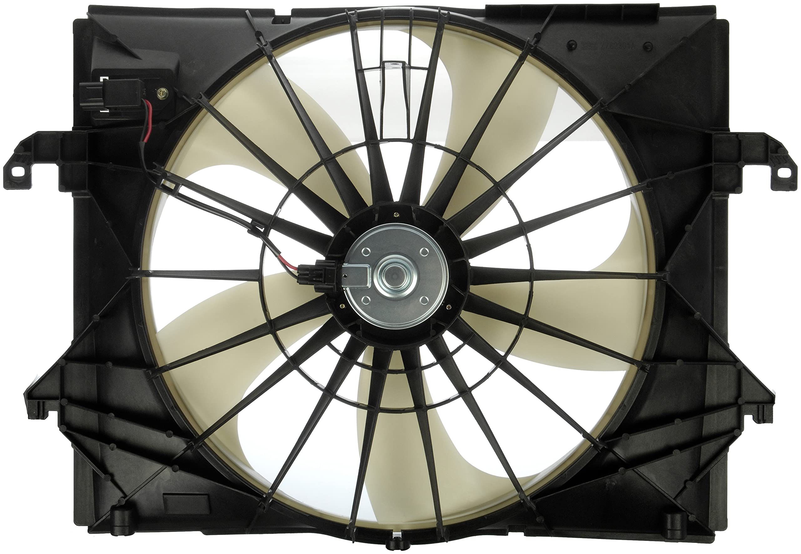 Dorman 621-410 front assembly showing full fan and shroud for straightforward replacement