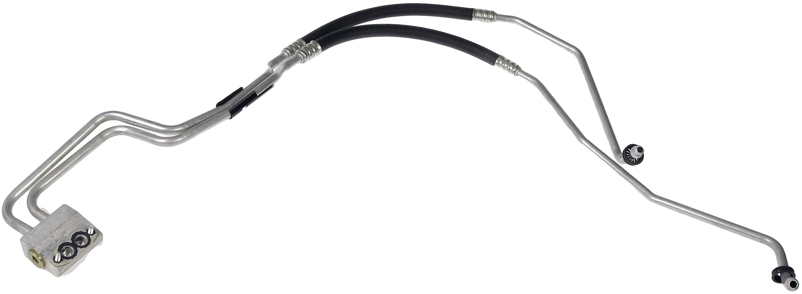 Dorman 625-209 front assembly showing full hose kit and ready-to-install benefit