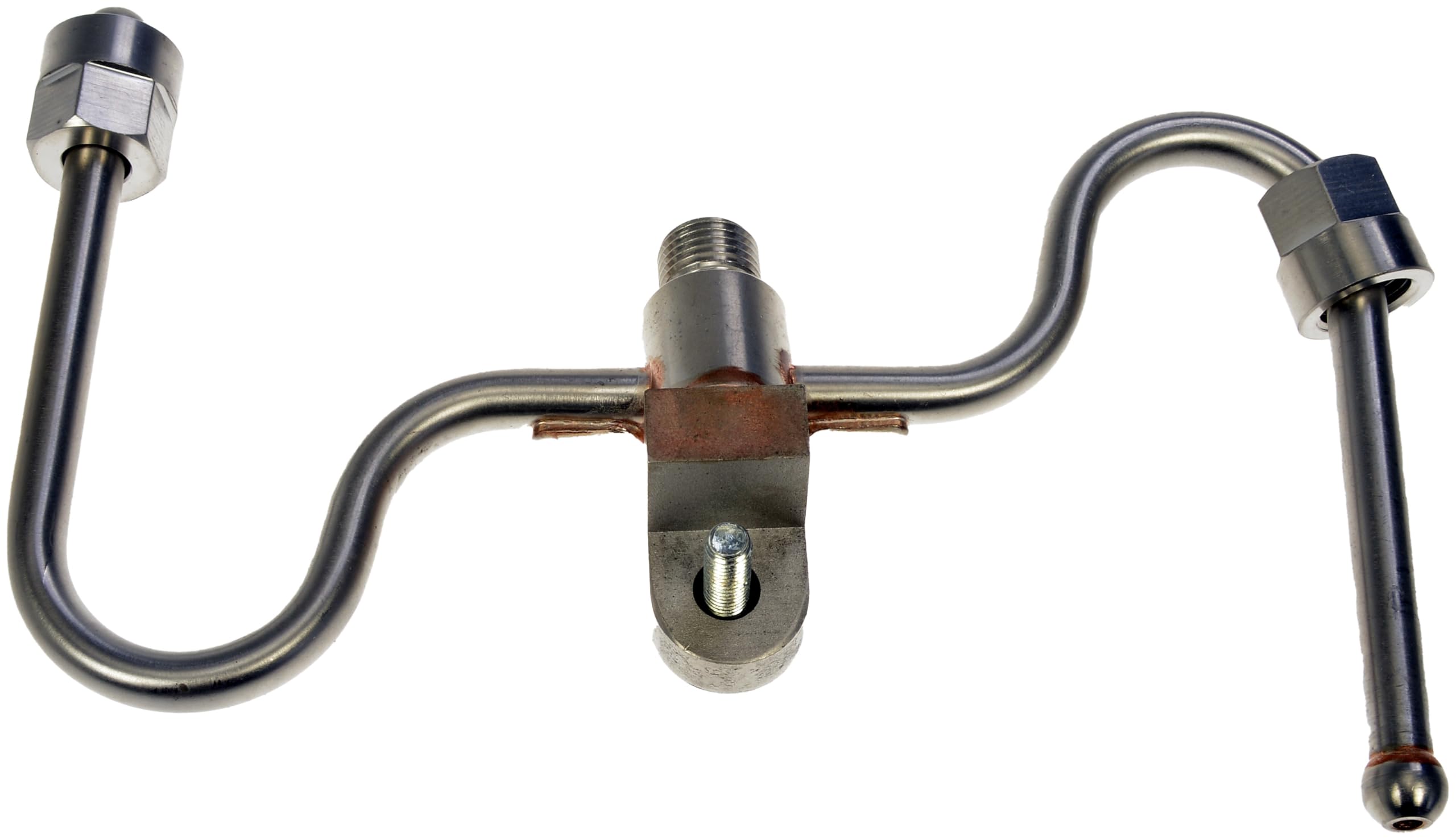 Dorman injector line installed under hood showing correct routing and improved leak prevention