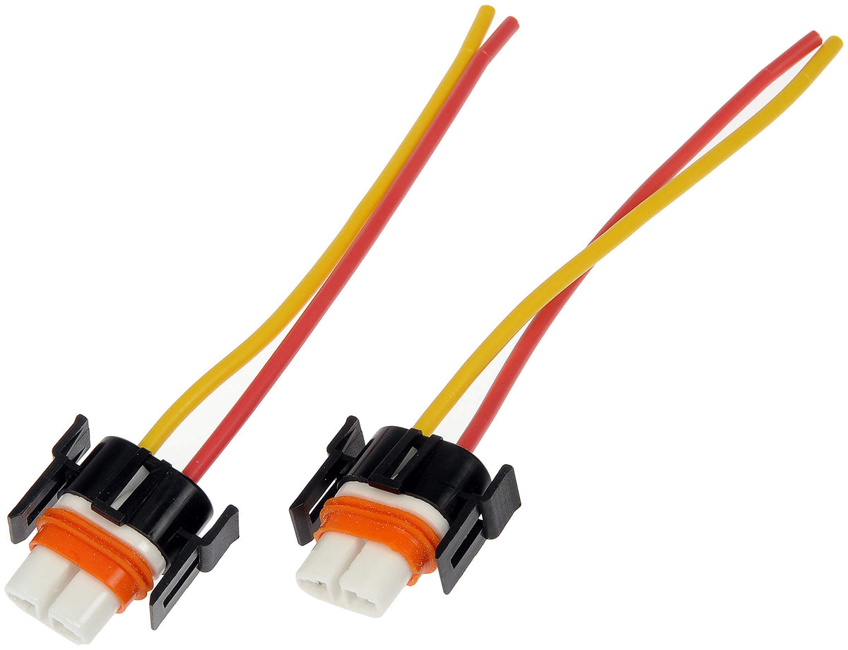 Dorman 90803 front view showing ceramic H11 socket and harness for durable repair
